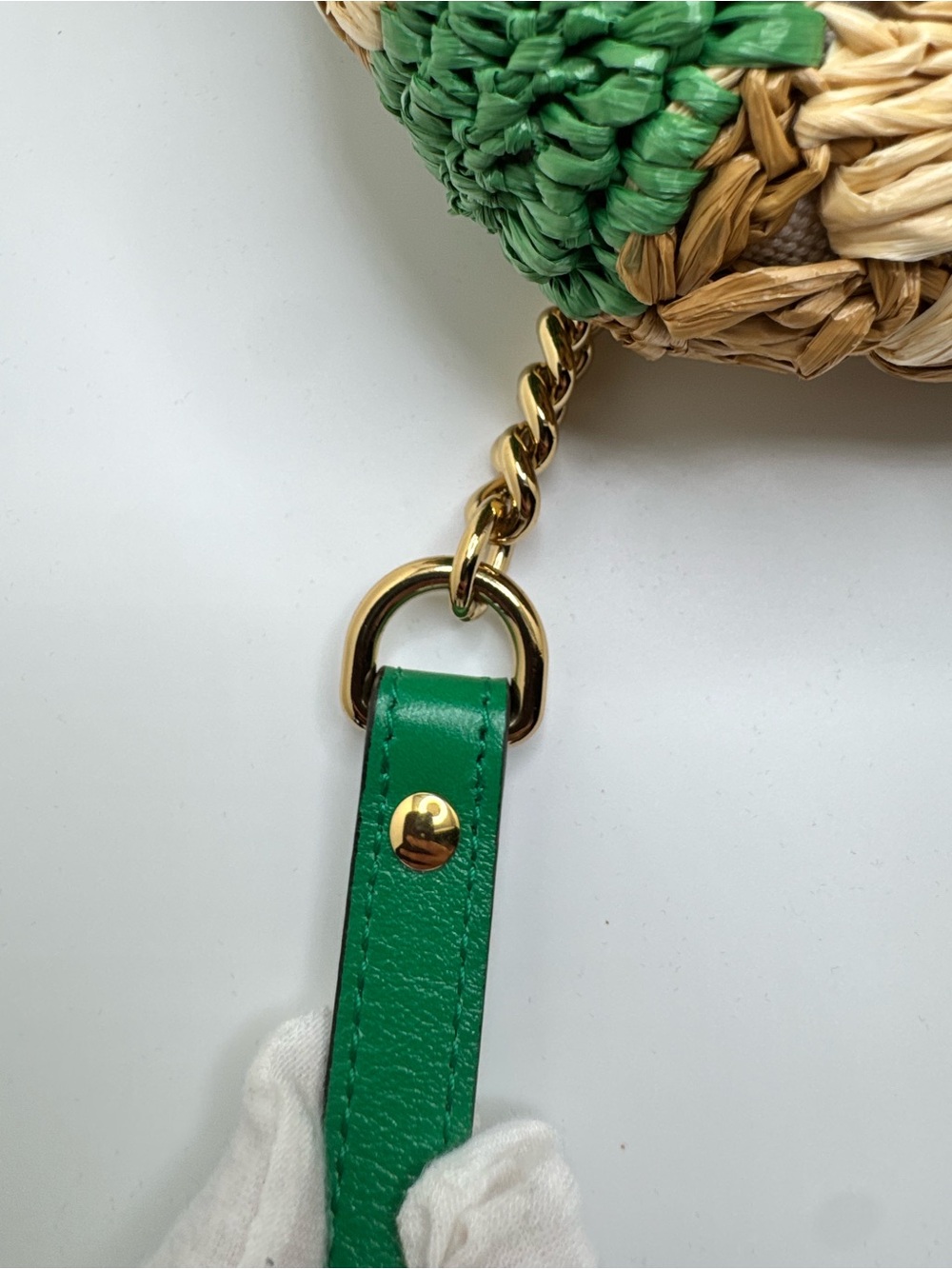 Gucci GG Marmont Flap Raffia Chain Shoulder Bag - Picture 11 of 11